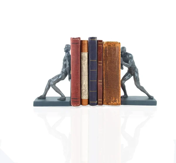 4.5" Gymnastic Man Bookend Set of 2 - Stylish Weighted Resin Holders for Unique Home & Office Decor