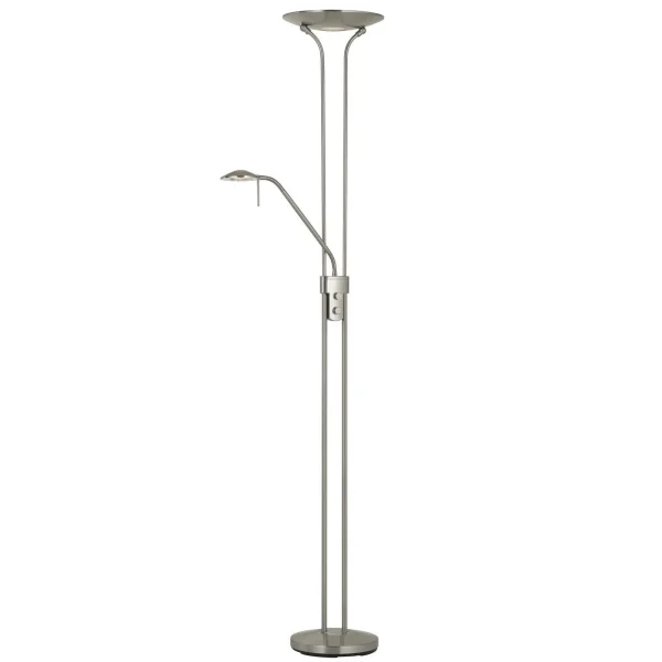 71" Stylish Nickel LED Torchiere Floor Lamp with Dome Shade - Modern Accent Lighting for Any Room