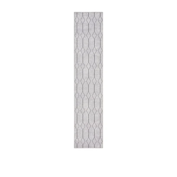 8' Runner Cream Geometric Power Loom Washable Rug - Stylish Addition for Any Home Decor!