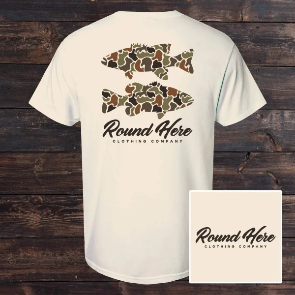 'Round Here Clothing Duck Camo Bass Ivory