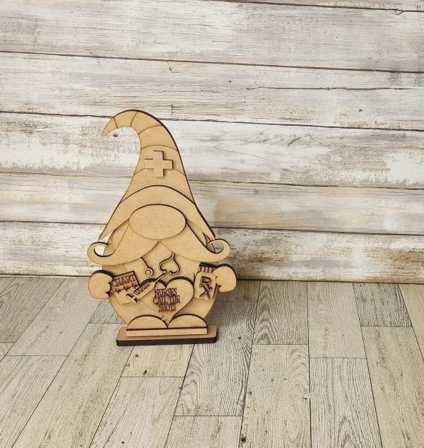 Boy Nurse/Doctor Gnome Shelf Sitter, DIY Gnome kit, Tiered Tray Decor