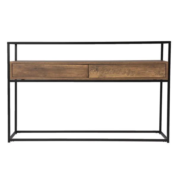 48" Clear and Black Glass Frame Console Table - Stylish Storage Solution for Any Space!